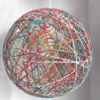 Lustra cu abajur sfera multicolor